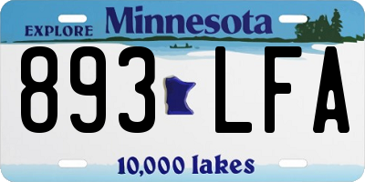 MN license plate 893LFA