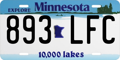 MN license plate 893LFC