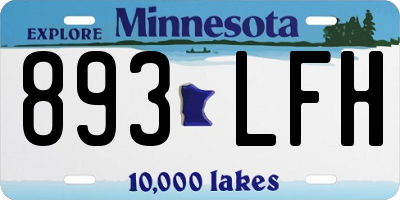 MN license plate 893LFH