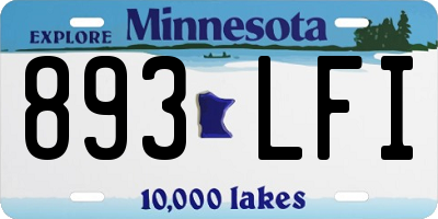 MN license plate 893LFI