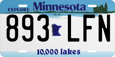 MN license plate 893LFN