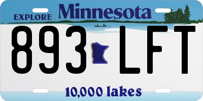 MN license plate 893LFT