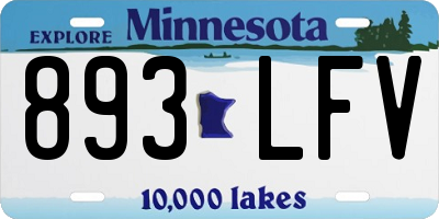 MN license plate 893LFV