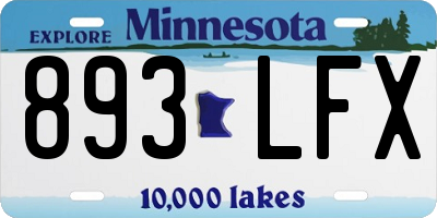 MN license plate 893LFX
