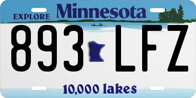 MN license plate 893LFZ