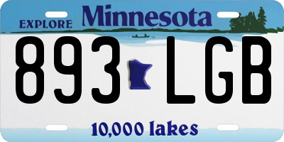 MN license plate 893LGB