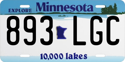 MN license plate 893LGC