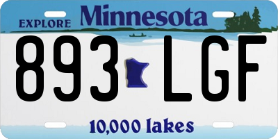 MN license plate 893LGF