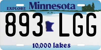MN license plate 893LGG