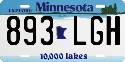 MN license plate 893LGH