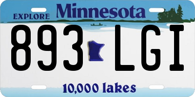 MN license plate 893LGI
