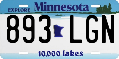 MN license plate 893LGN