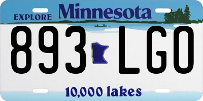 MN license plate 893LGO