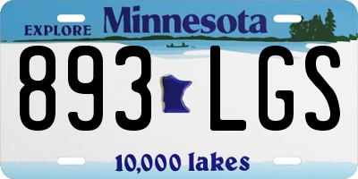 MN license plate 893LGS