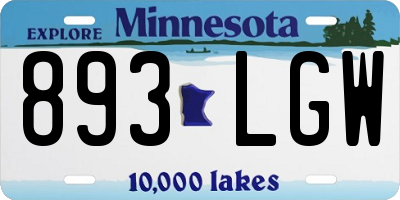 MN license plate 893LGW