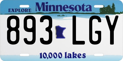 MN license plate 893LGY