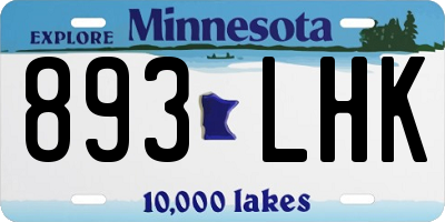 MN license plate 893LHK