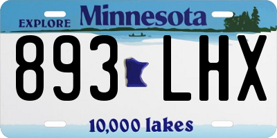MN license plate 893LHX