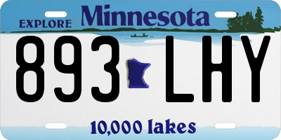 MN license plate 893LHY