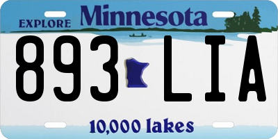 MN license plate 893LIA
