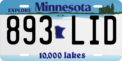 MN license plate 893LID
