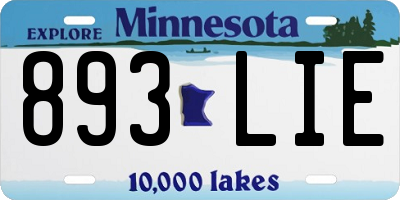 MN license plate 893LIE