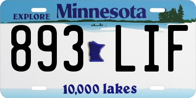 MN license plate 893LIF