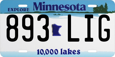 MN license plate 893LIG