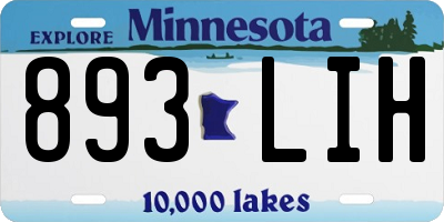 MN license plate 893LIH