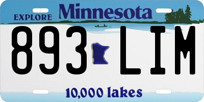 MN license plate 893LIM