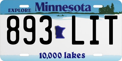 MN license plate 893LIT