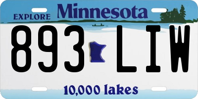 MN license plate 893LIW