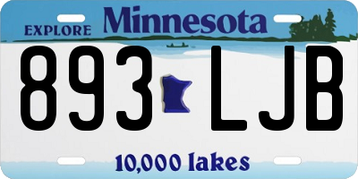 MN license plate 893LJB