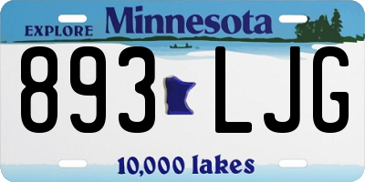MN license plate 893LJG