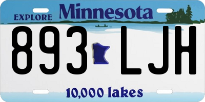 MN license plate 893LJH