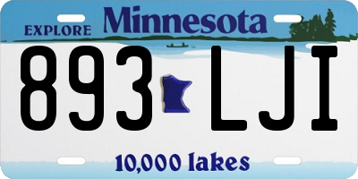 MN license plate 893LJI