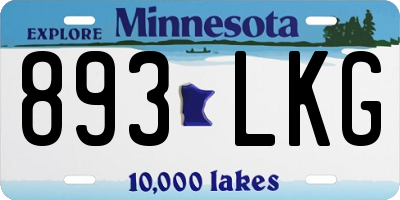 MN license plate 893LKG
