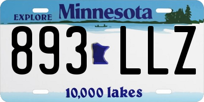 MN license plate 893LLZ