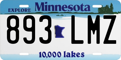 MN license plate 893LMZ