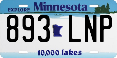 MN license plate 893LNP