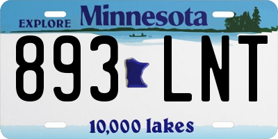 MN license plate 893LNT