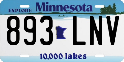 MN license plate 893LNV