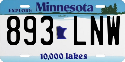 MN license plate 893LNW