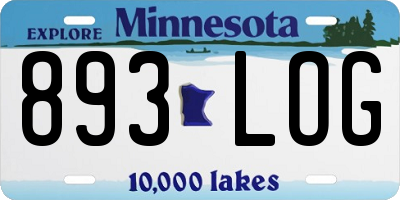 MN license plate 893LOG