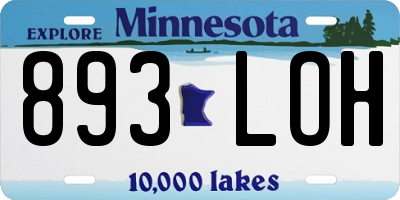 MN license plate 893LOH