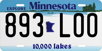 MN license plate 893LOO