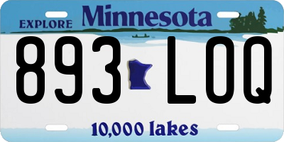 MN license plate 893LOQ
