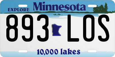 MN license plate 893LOS