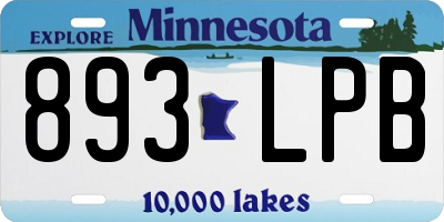 MN license plate 893LPB
