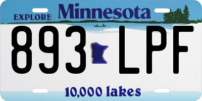 MN license plate 893LPF